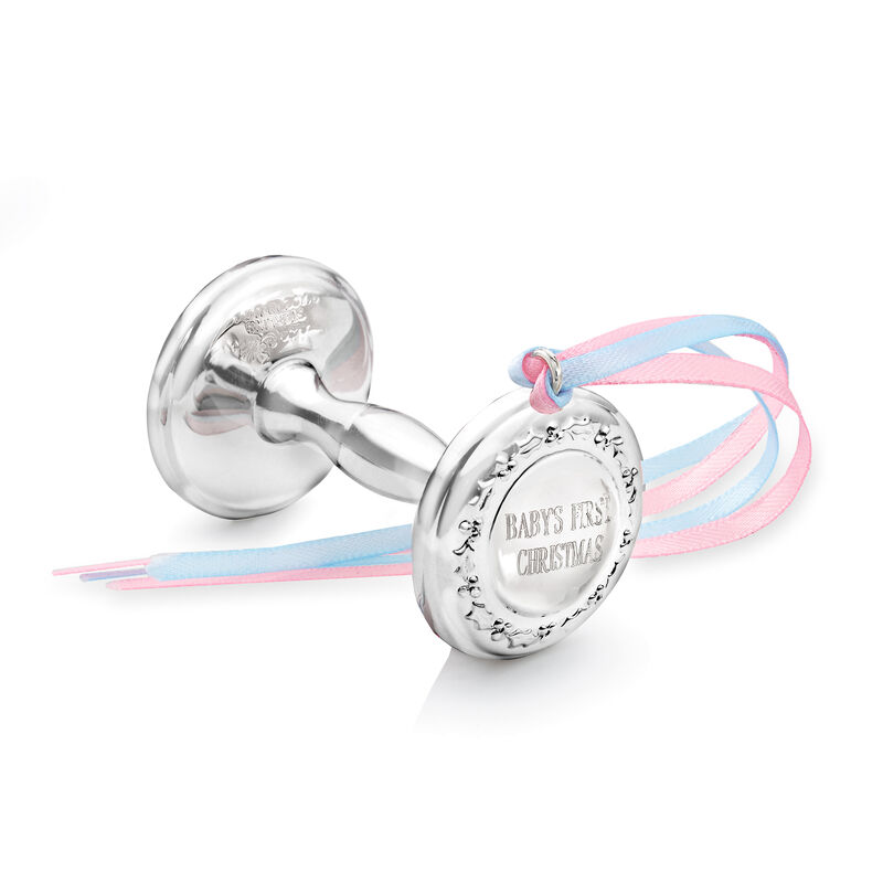 Empire 2020 Sterling Silver Baby's First Christmas Rattle Ornament image number 1