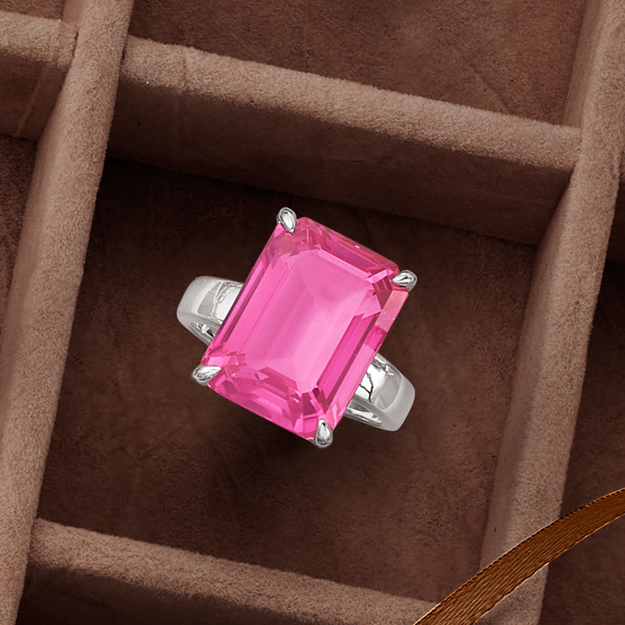 12.00 Carat Pink Topaz Ring in Sterling Silver
