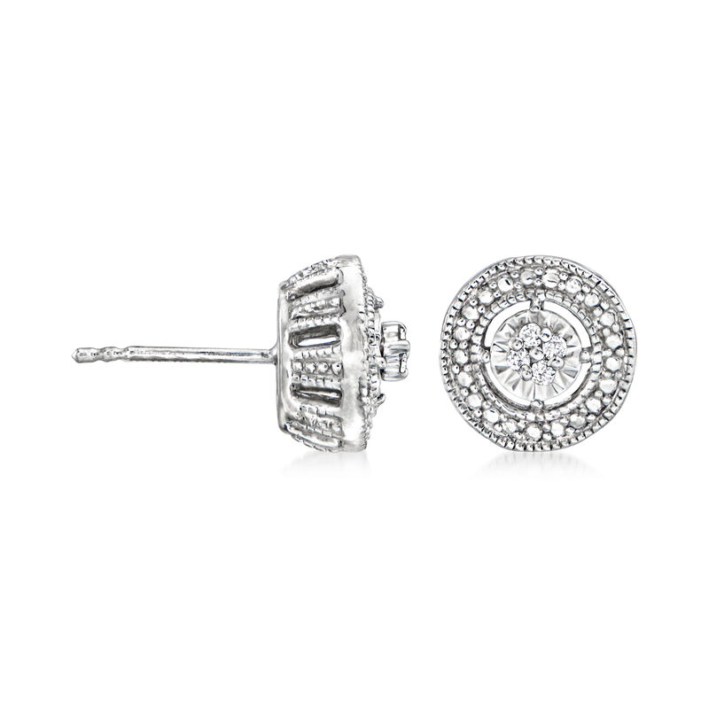 .20 ct. t.w. Diamond Jewelry Set: Circle Earrings and Pendant Necklace in Sterling Silver image number 3