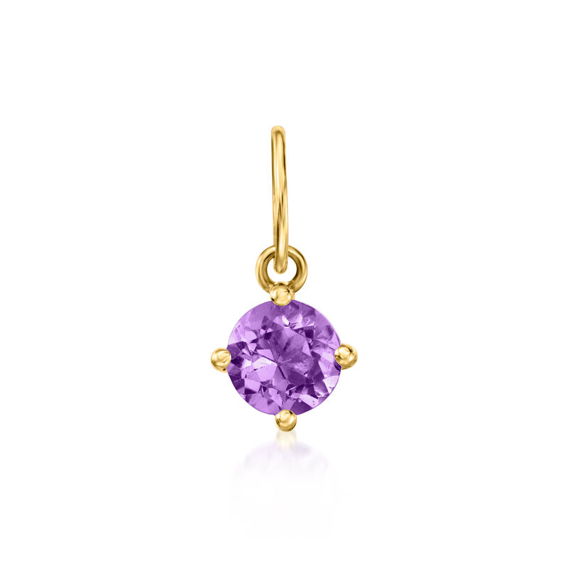 February/Amethyst - Birthstone Charm in 14kt Yellow Gold  image number 0