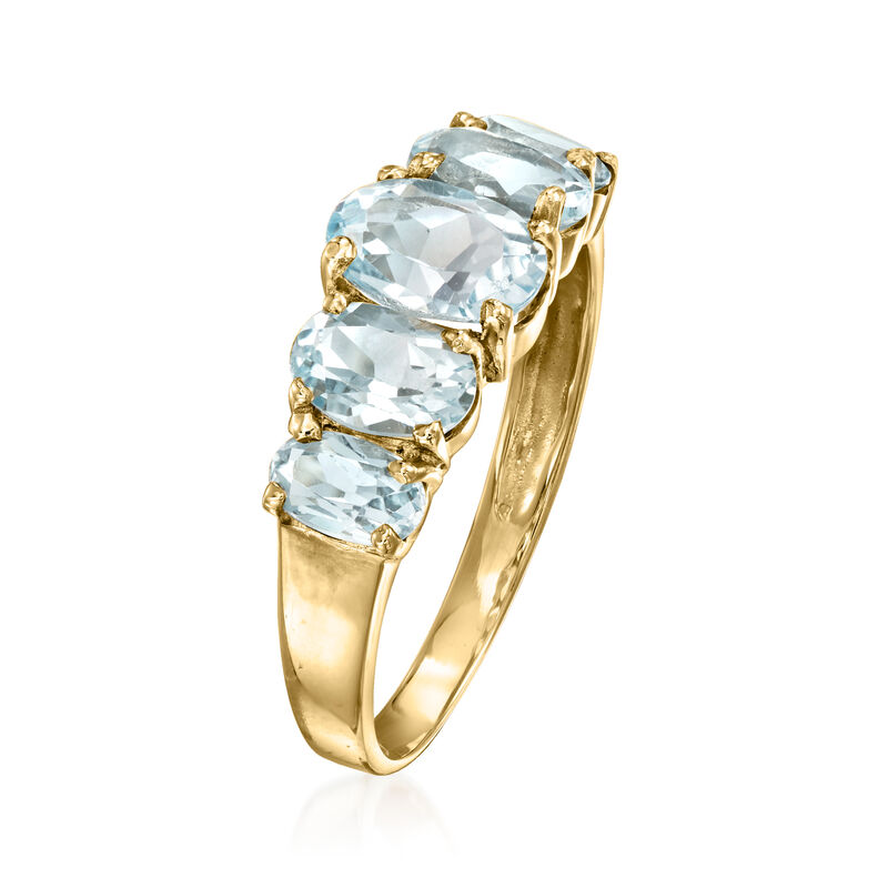 C. 2000 Vintage 1.75 ct. t.w. Aquamarine Ring in 10kt Yellow Gold image number 2