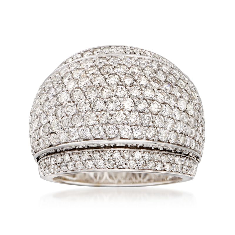 C. 1990 Vintage 3.53 ct. t.w. Diamond Dome Ring in 18kt White Gold. Size 7 image number 0