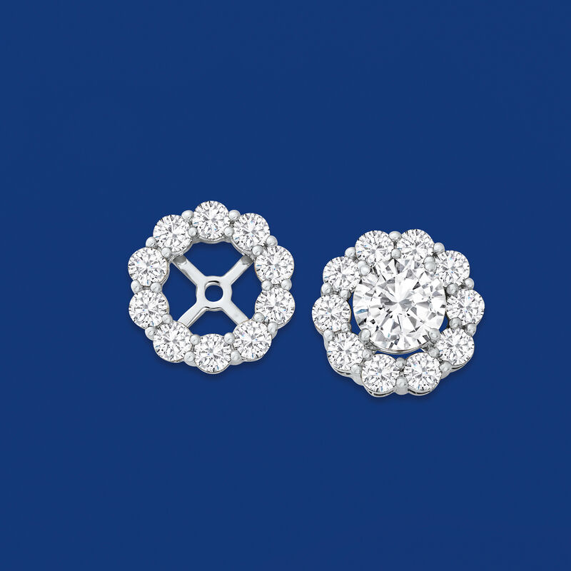 1.00 ct. t.w. Diamond Earring Jackets in 14kt White Gold