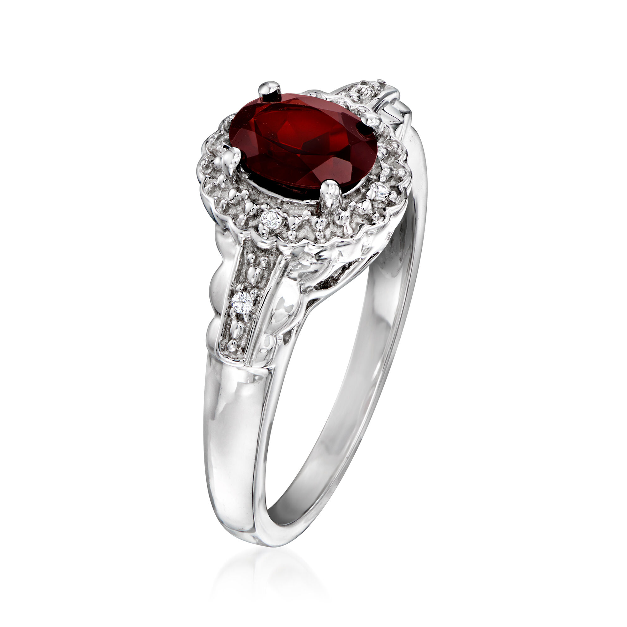 2.70 ct. t.w. Garnet Jewelry Set with White Topaz Accents: Pendant  Necklace, Earrings and Ring in