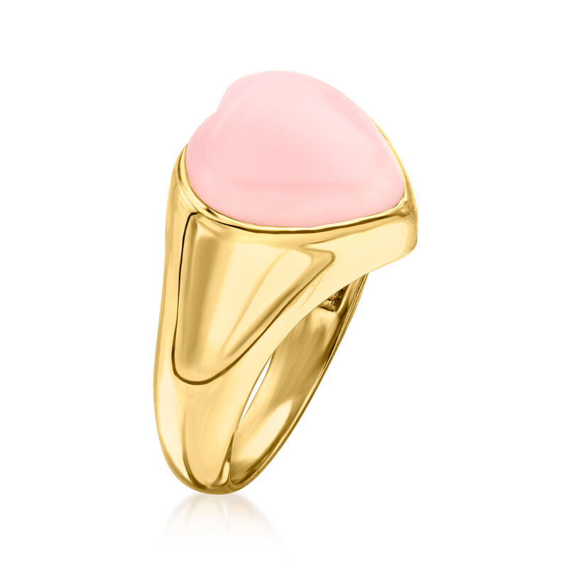 Pink Opal Heart Ring in 18kt Gold Over Sterling image number 2
