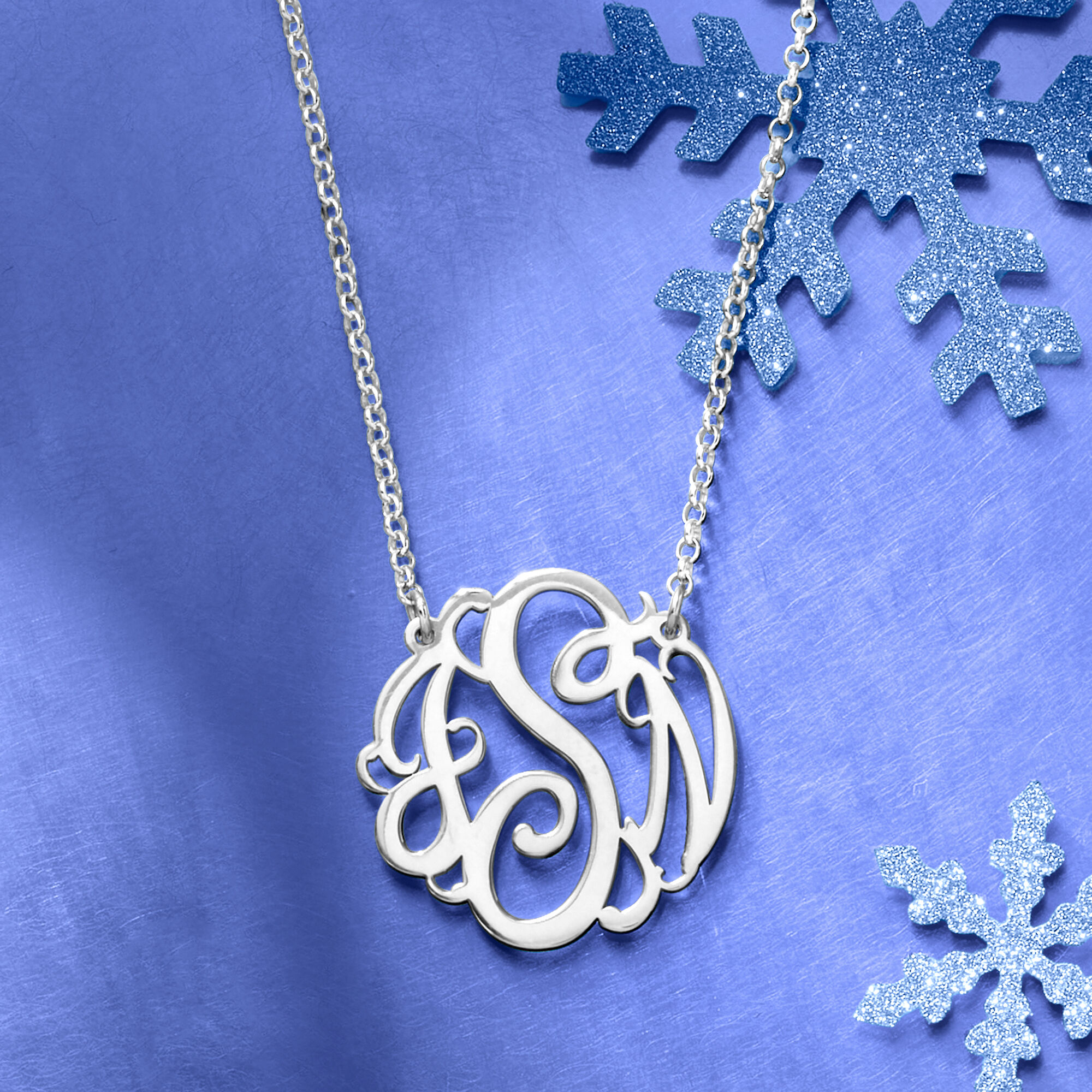 Sterling silver monogram jewelry sales