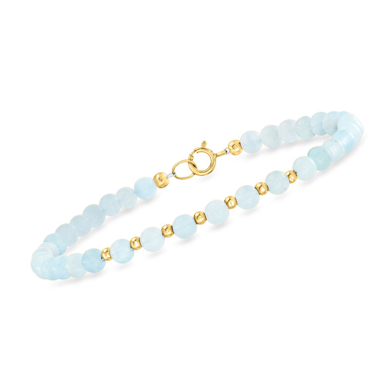 18.00 ct. t.w. Aquamarine Bead Bracelet in 10kt Yellow Gold image number 0