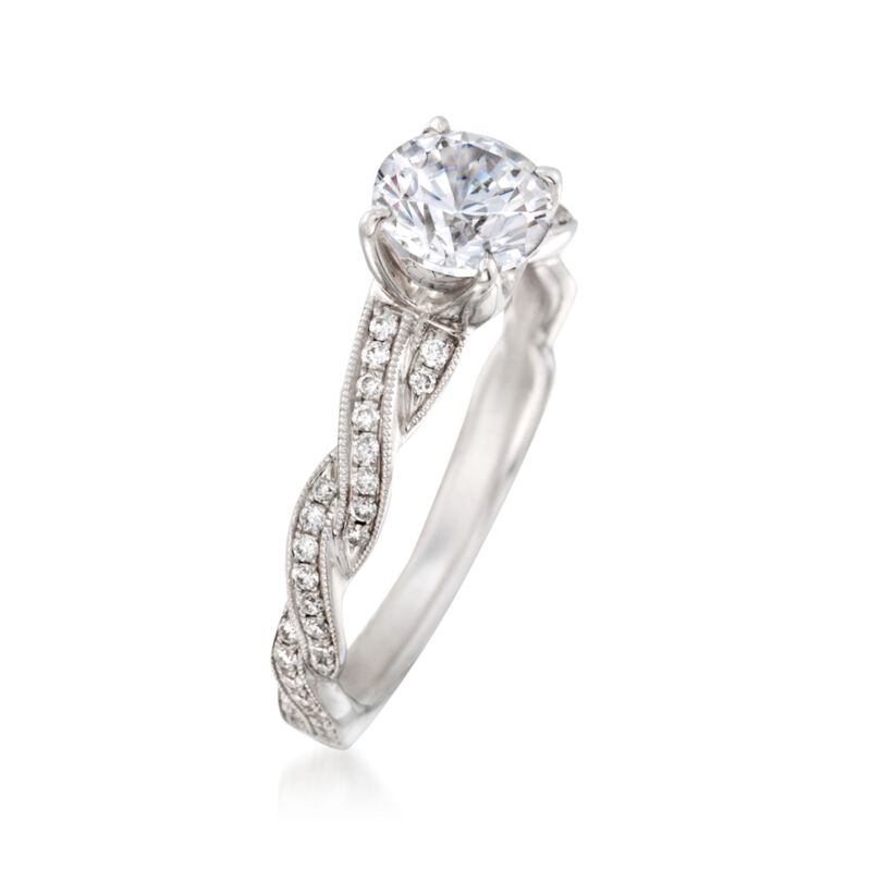 Simon G. .20 ct. t.w. Diamond Engagement Ring Setting in 18kt White Gold image number 1