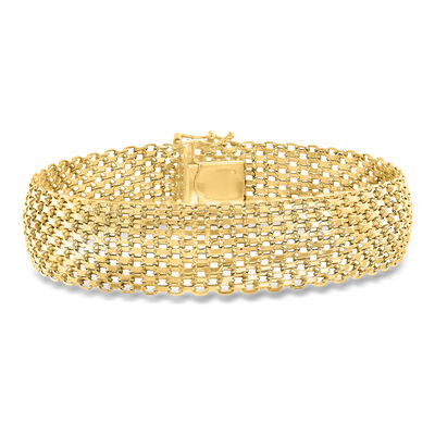 Italian 14kt Yellow Gold Bismark-Link Bracelet