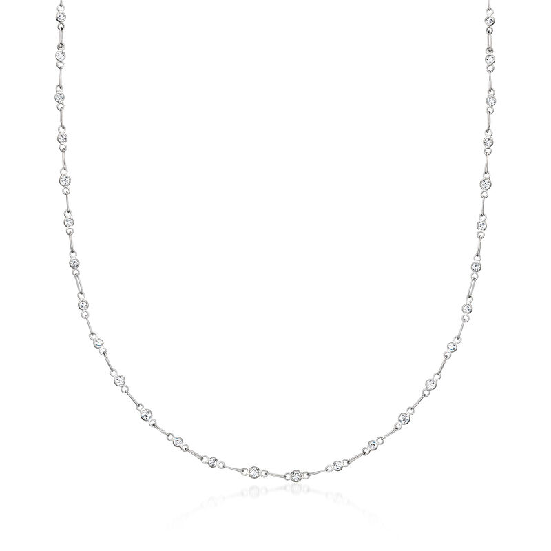 C. 1970 Vintage 3.52 ct. t.w. Diamond Station Necklace in Platinum. 40&quot; image number 0