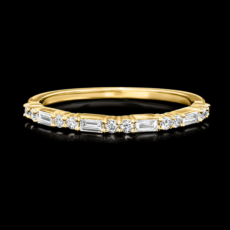 .25 ct. t.w. Baguette and Round Lab-Grown Diamond Ring in 14kt Yellow Gold image number 3
