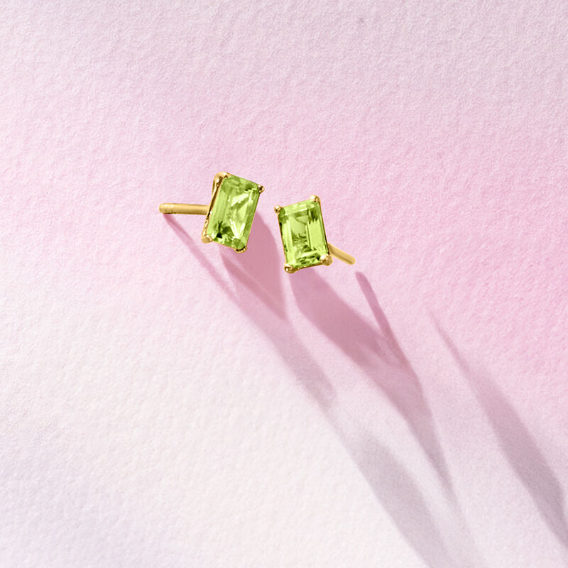 2.10 ct. t.w. Peridot Stud Earrings in 14kt Yellow Gold image number 2