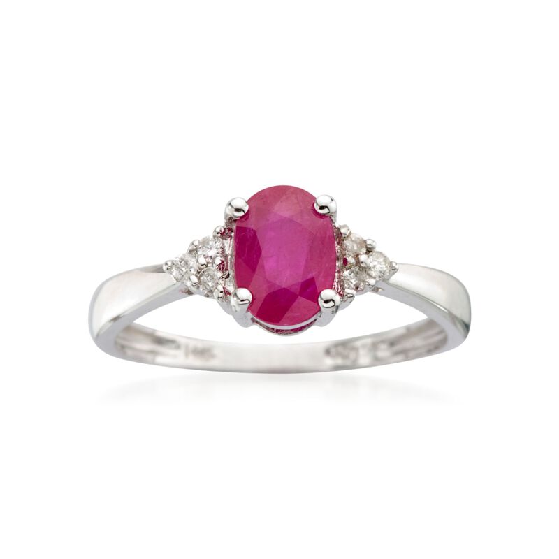 .60 Carat Ruby Ring with Diamond Accents in 14kt White Gold   image number 0