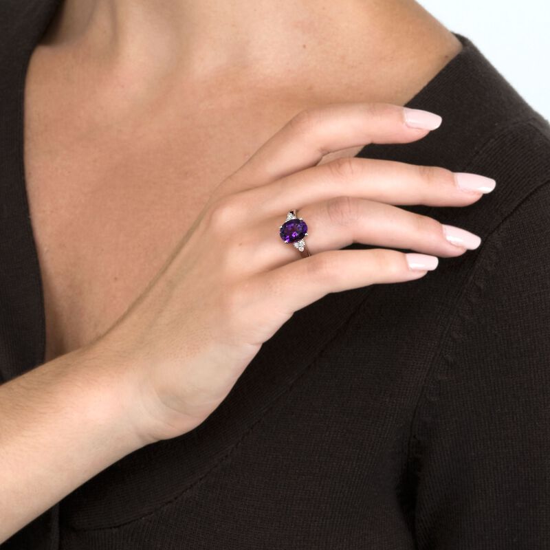 2.35 Carat Amethyst and Diamond Ring in 14kt White Gold image number 3