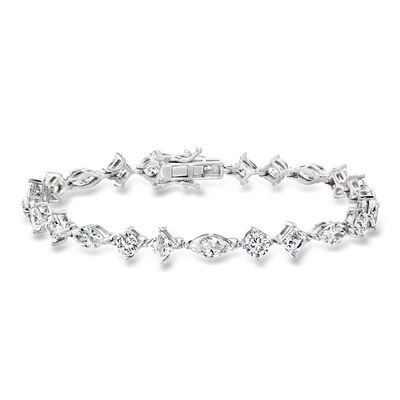 10.00 ct. t.w. Multi-Shaped CZ Bracelet in Sterling Silver