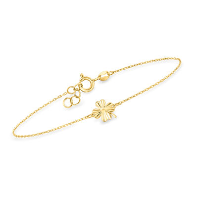 Italian 10kt Yellow Gold Clover Bracelet