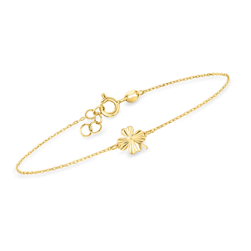 Italian 10kt Yellow Gold Clover Bracelet image number 0