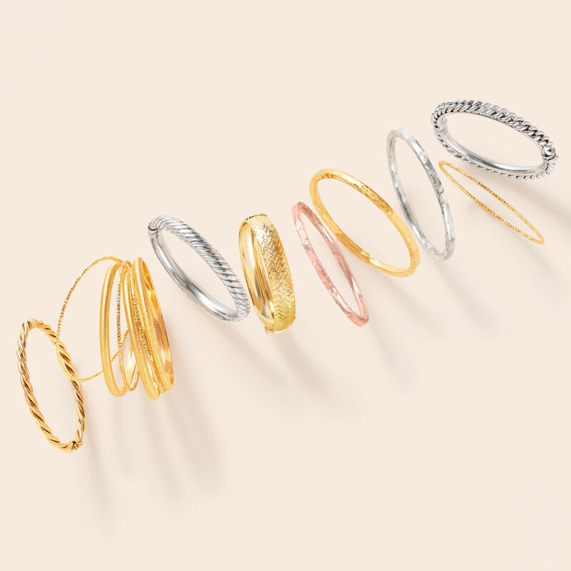 Italian 14kt Yellow Gold Woven Bangle Bracelet image number 3