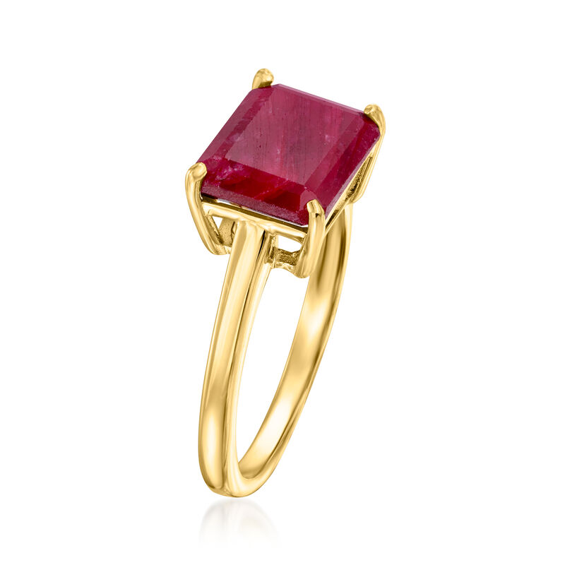 4.20 Carat Ruby East-West Ring in 18kt Gold Over Sterling image number 2