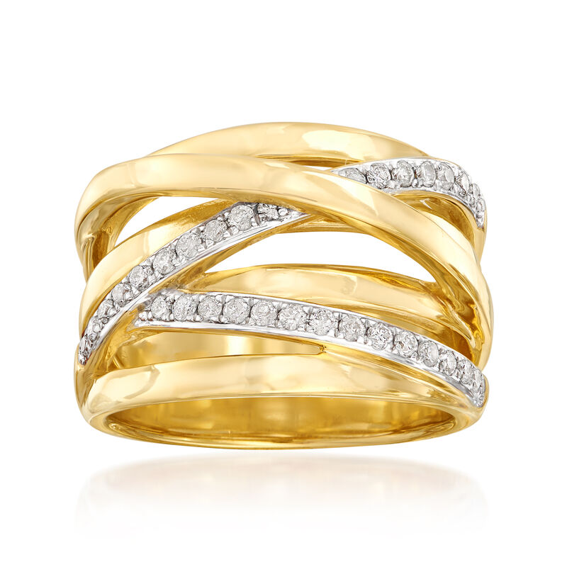 .34 ct. t.w. Diamond Highway Ring in Sterling Silver and 18kt Gold Over Sterling Silver image number 0