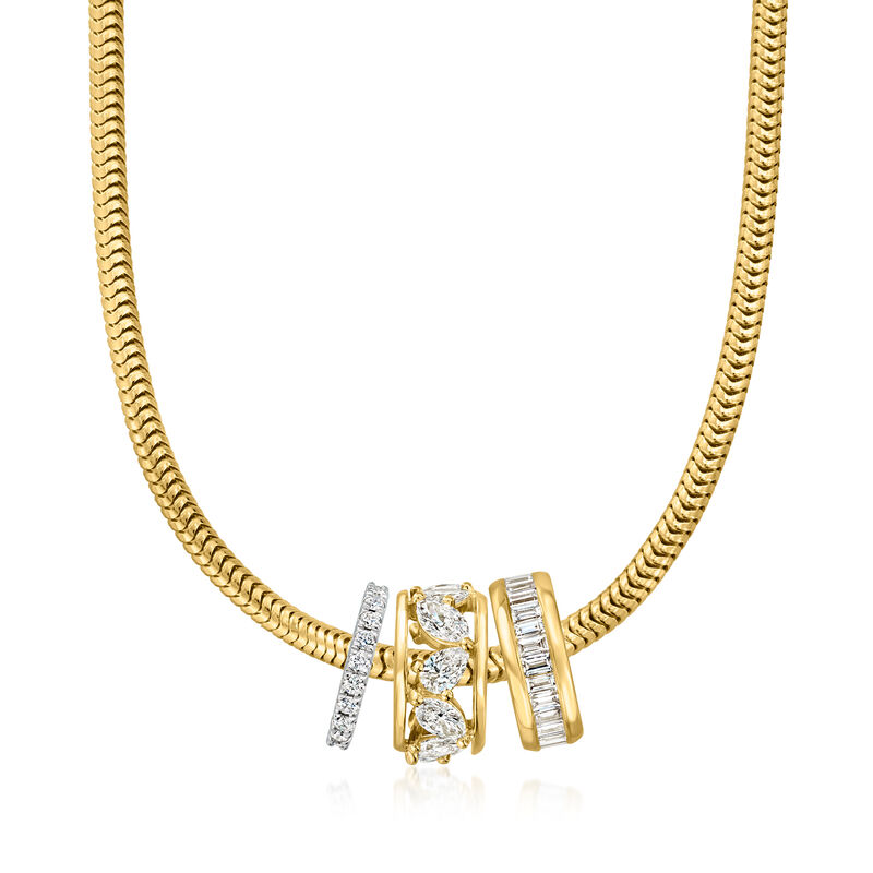 1.00 ct. t.w. Multi-Shaped Lab-Grown Diamond Bead Charm in 18kt Gold Over Sterling  image number 2