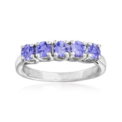 .70 ct. t.w. Tanzanite Five-Stone Ring in Sterling Silver