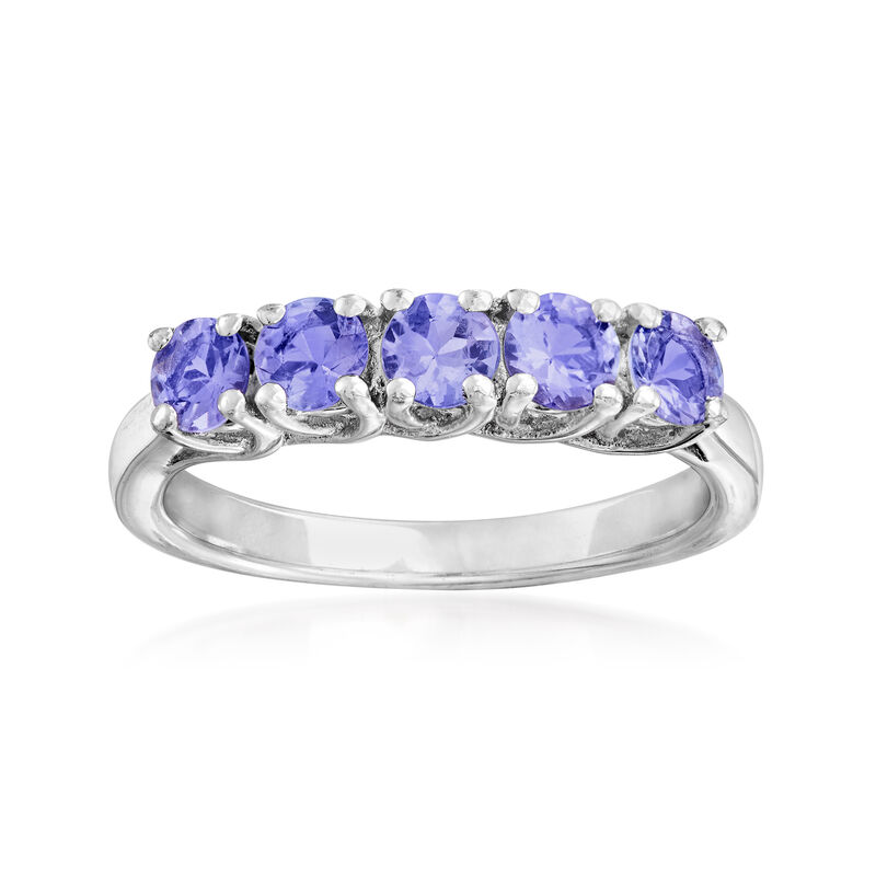 .70 ct. t.w. Tanzanite Five-Stone Ring in Sterling Silver image number 0