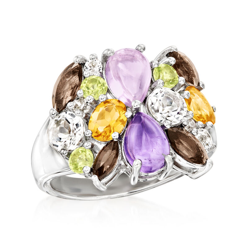 4.50 ct. t.w. Multi-Gemstone Ring in Sterling Silver image number 3