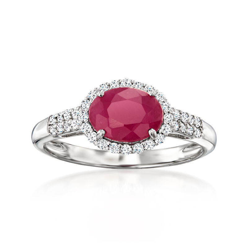1.50 Carat Ruby and .30 ct. t.w. Diamond Ring in Platinum image number 0