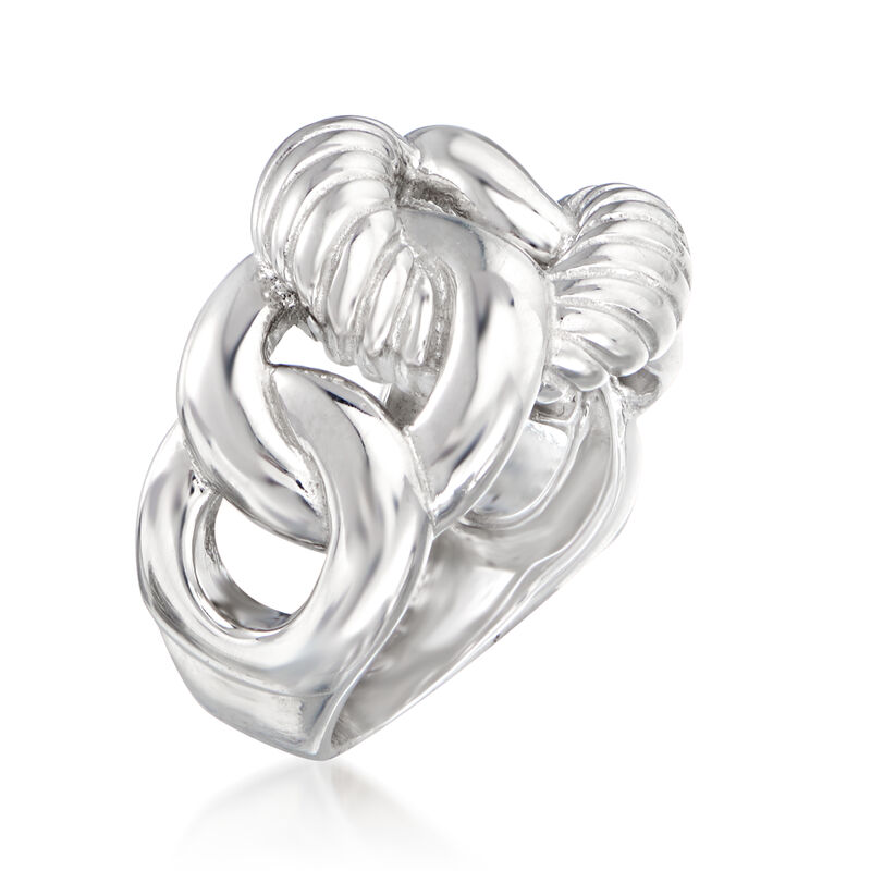Sterling Silver Interlocking Circle Ring image number 2