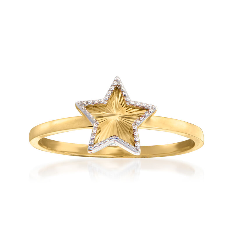 14kt Two-Tone Gold Star Ring image number 0