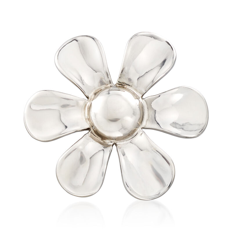 Italian Sterling Silver Flower Pin  image number 0