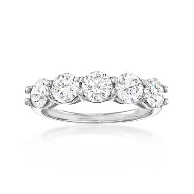 2.00 ct. t.w. Lab-Grown Diamond Five-Stone Ring in 14kt White Gold