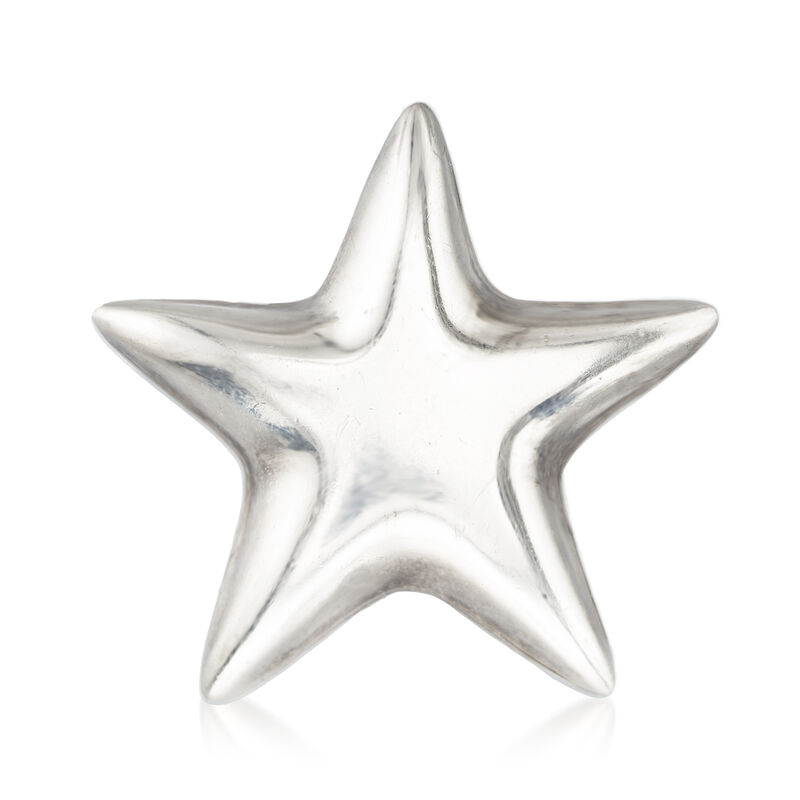 C. 1980 Vintage Tiffany Jewelry Sterling Silver Puffed Star Pin image number 0