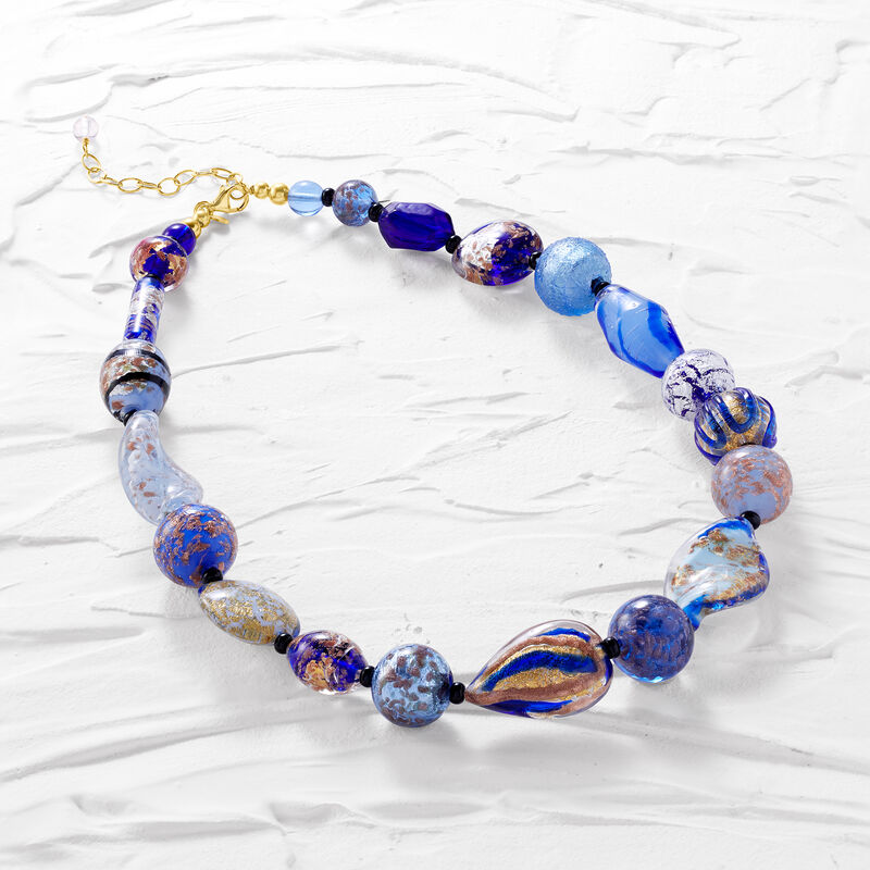 Italian Multicolored Murano Glass Bead Necklace in 18kt Gold Over Sterling image number 5