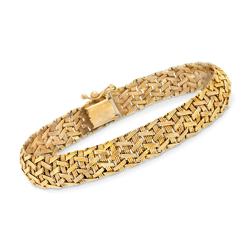 C. 1990 Vintage 14kt Yellow Gold Mesh-Style Bracelet image number 0