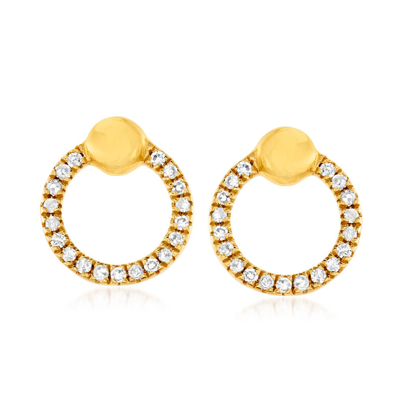 .15 ct. t.w. Diamond Circle Earrings in 14kt Yellow Gold image number 0