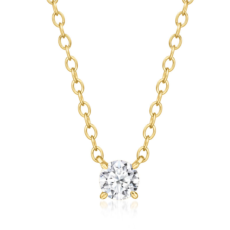 .25 Carat Lab-Grown Diamond Solitaire Necklace in 18kt Gold Over Sterling image number 0