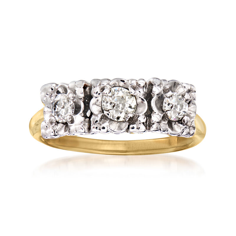 C. 1950 Vintage .35 ct. t.w. Diamond Ring in 14kt Two-Tone Gold image number 0