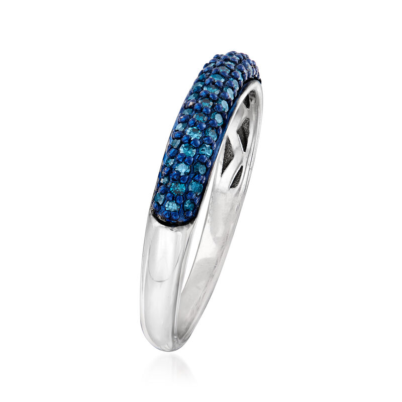 .25 ct. t.w. Pave Blue Diamond Ring in Sterling Silver image number 2