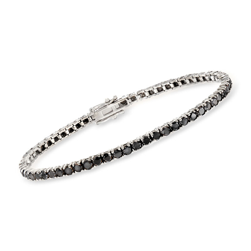 5.00 ct. t.w. Black Diamond Tennis Bracelet in 14kt White Gold image number 0
