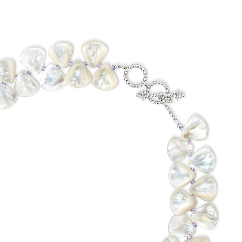 Mother-of-Pearl and 7.00 ct. t.w. Tanzanite Bead Necklace with Sterling Silver image number 2