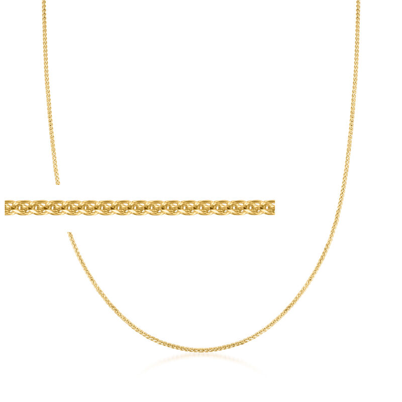 1mm 14kt Yellow Gold Wheat-Chain Necklace image number 0