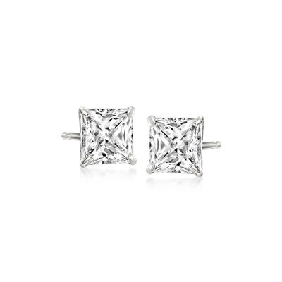 2.00 ct. t.w. Princess-Cut Lab-Grown Diamond Stud Earrings in 14kt White Gold