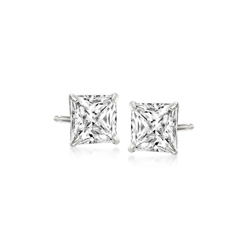 2.00 ct. t.w. Princess-Cut Lab-Grown Diamond Stud Earrings in 14kt White Gold  image number 0