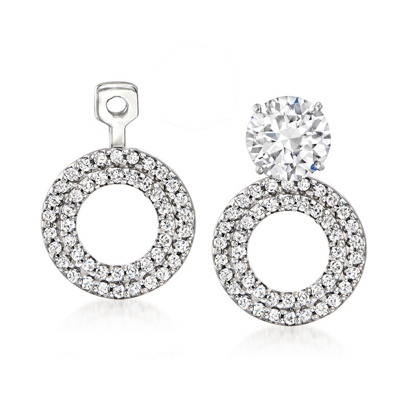 .26 ct. t.w. Diamond Circle Convertible Earring Jackets in 14kt White Gold image number 3