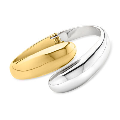 Silver and 14kt Gold-Plated Bypass Bracelet