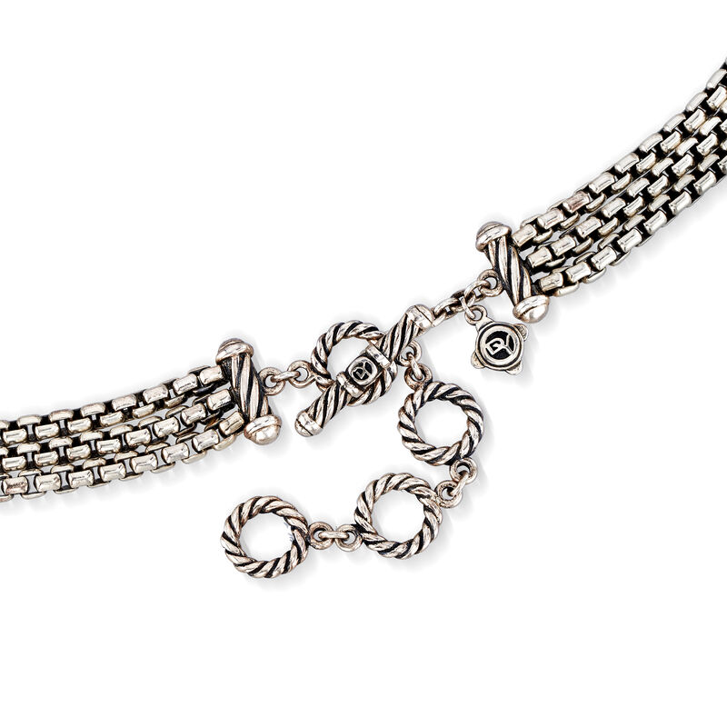 C. 1990 Vintage David Yurman 3.75 Carat Citrine Three-Row Necklace in Sterling Silver with 14kt Yellow Gold image number 2