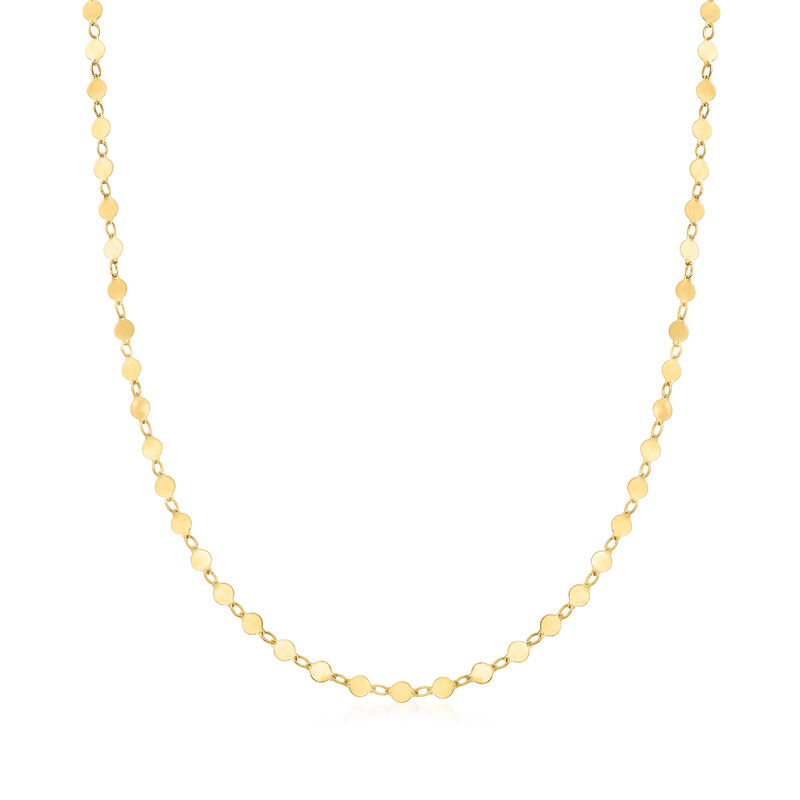 14kt Yellow Gold Round Mirror-Link Chain Necklace image number 0