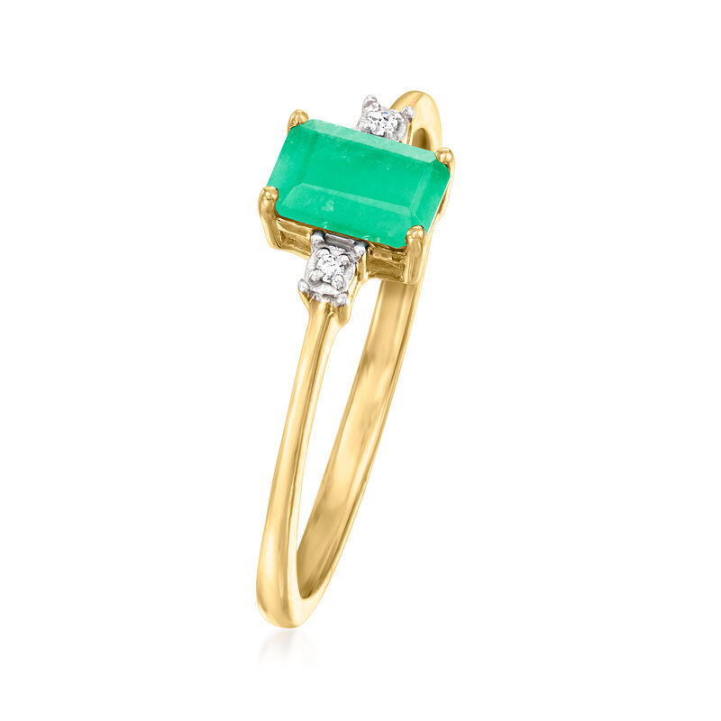 .40 Carat Emerald Ring with Diamond Accents in 10kt Yellow Gold image number 2